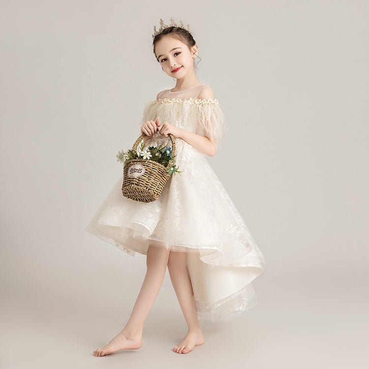 คอรอบเกาะอกหน้าสั้นหลังยาวลูกไม้ชุดเจ้าหญิง Pettiskirt ชุดทางการสำหรับเด็กผู้หญิง, 100cm, 110cm, 120cm, 130cm, 140cm, 150cm, 160cm
