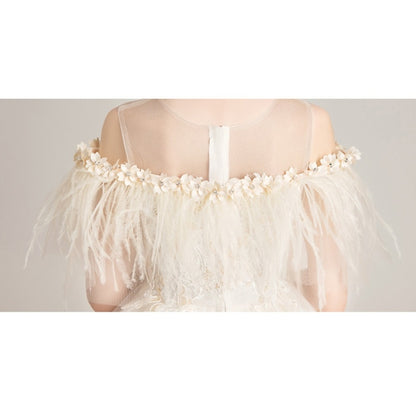 คอรอบเกาะอกหน้าสั้นหลังยาวลูกไม้ชุดเจ้าหญิง Pettiskirt ชุดทางการสำหรับเด็กผู้หญิง, 100cm, 110cm, 120cm, 130cm, 140cm, 150cm, 160cm