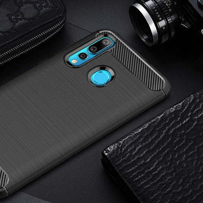 พื้นผิวแปรงคาร์บอนไฟเบอร์กันกระแทกเคส TPU สำหรับ Huawei Nova 4, For Huawei Nova 4