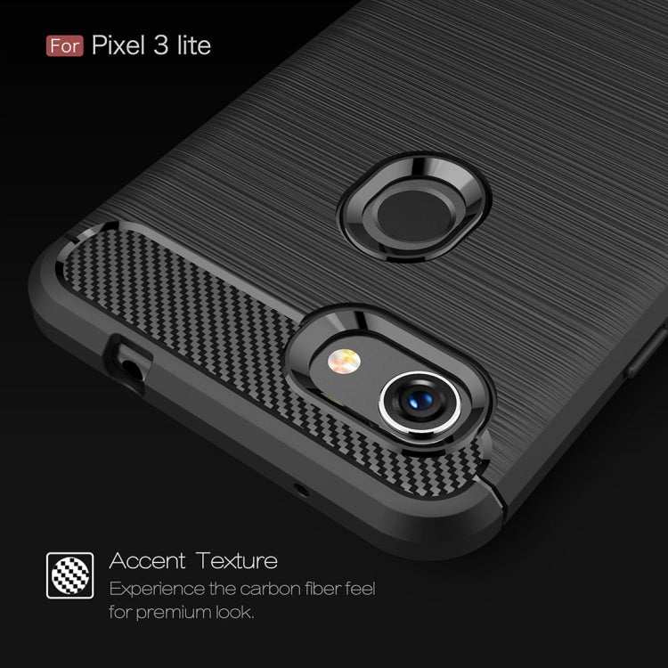 เคส TPU กันกระแทกคาร์บอนไฟเบอร์พื้นผิวแปรงสำหรับ Google Pixel 3 Lite, For Google Pixel 3 Lite, Google Pixel 3 Lite