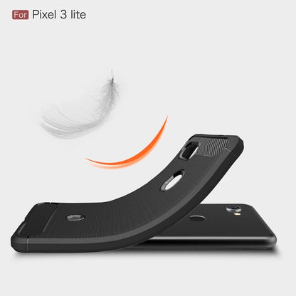 เคส TPU กันกระแทกคาร์บอนไฟเบอร์พื้นผิวแปรงสำหรับ Google Pixel 3 Lite, For Google Pixel 3 Lite, Google Pixel 3 Lite