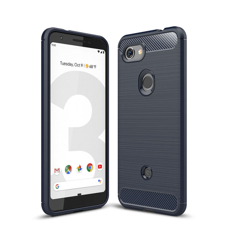 เคส TPU กันกระแทกคาร์บอนไฟเบอร์พื้นผิวแปรงสำหรับ Google Pixel 3 Lite, For Google Pixel 3 Lite, Google Pixel 3 Lite