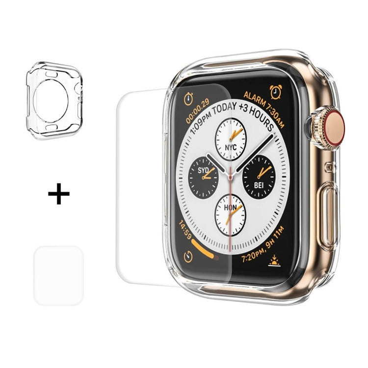 ENKAY Hat-Prince 2 in 1 TPU Semi-clad Protective Shell + 3D Full Screen PET Curved Heat Bending ตัวป้องกันหน้าจอ HD สำหรับ Apple Watch Series 4 40mm, F Apple Watch Series 6 / 5 / 4 / SE 3 / SE 2 / SE 1 40mm