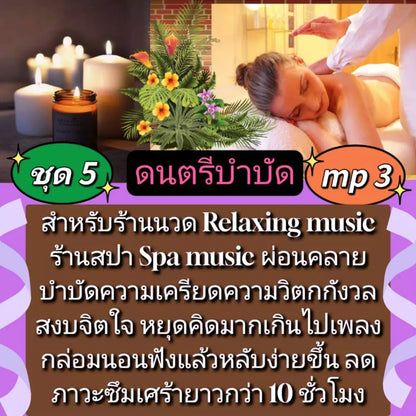 แฟลชไดร์ฟ USb Mp3 ชุดที่ 5 ดนตรีบำบัด สำหรับร้านวด ร้านสปา Relaxing Music Spa Music ผ่อนคลาย บำบัดความเครียด