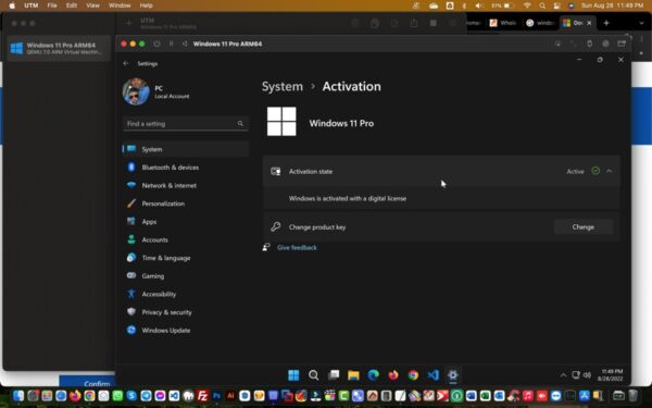 Windows 11 Pro (2022) ARM64 for Apple Silicon Chip+UTM+Drivers
