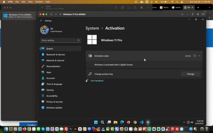 Windows 11 Pro (2022) ARM64 for Apple Silicon Chip+UTM+Drivers