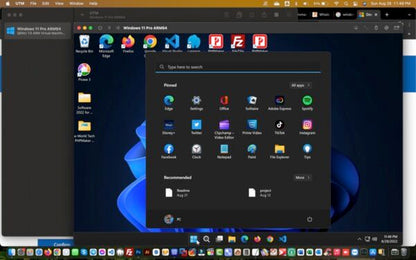 Windows 11 Pro (2022) ARM64 for Apple Silicon Chip+UTM+Drivers